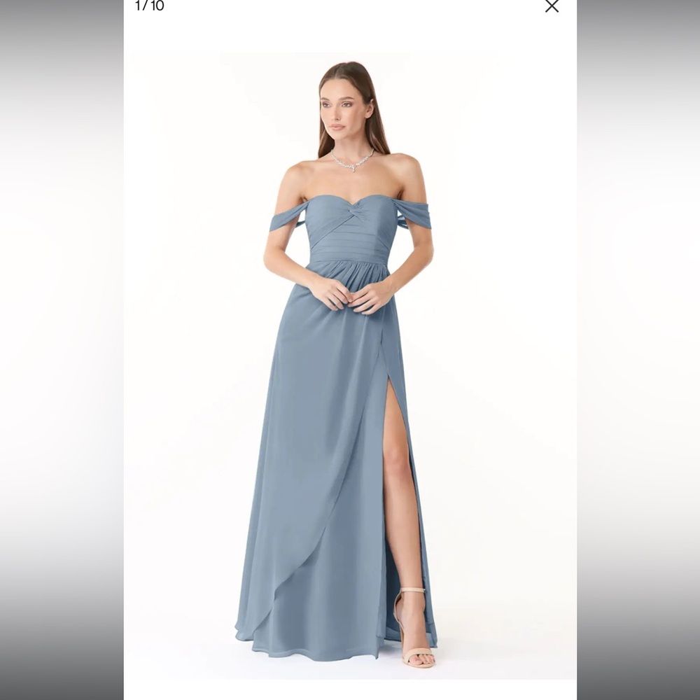 Azazie Millie dress Dusty Blue size 10